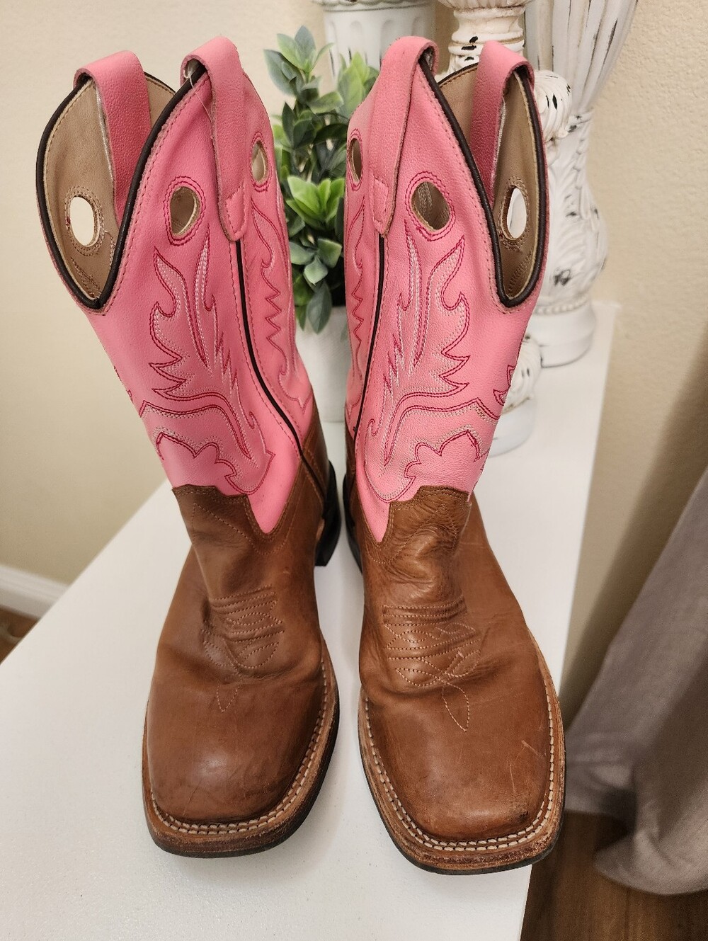 OLD WEST GIRLS Western Leather Cowboy Boots, SIZE 2.5 D